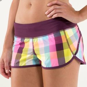 Lululemon Run Speed Shorts Size 6 Sea Check